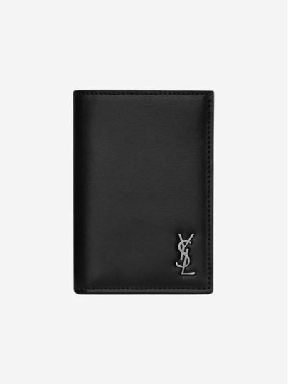 Men's Tiny Monogram Logo Half Wallet Black - SAINT LAURENT - BALAAN 2