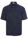 Oblique Denim Short Sleeve Shirt Deep Blue - DIOR - BALAAN 2