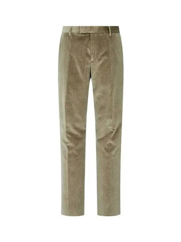 Glossy Cotton Velveteen Pants Khaki 271979 - PAUL SMITH - BALAAN 1