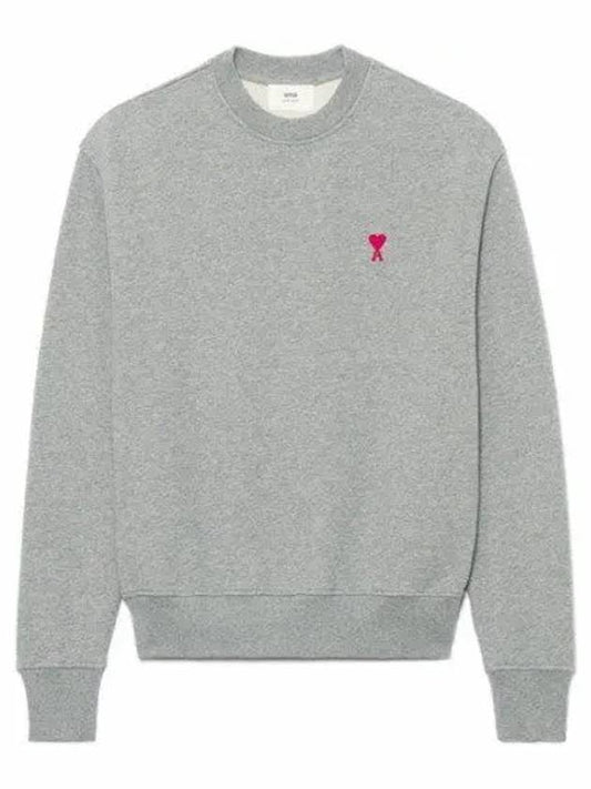 Small Heart Logo Sweatshirt Gray - AMI - BALAAN.