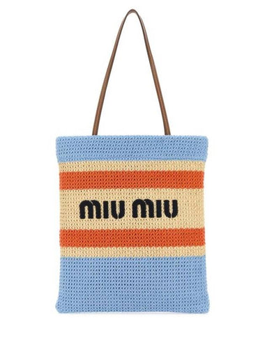 Crochet Tote Bag Blue - MIU MIU - BALAAN 1