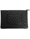 Large Classic Caviar Silver Logo Clutch Bag Black - CHANEL - BALAAN 4