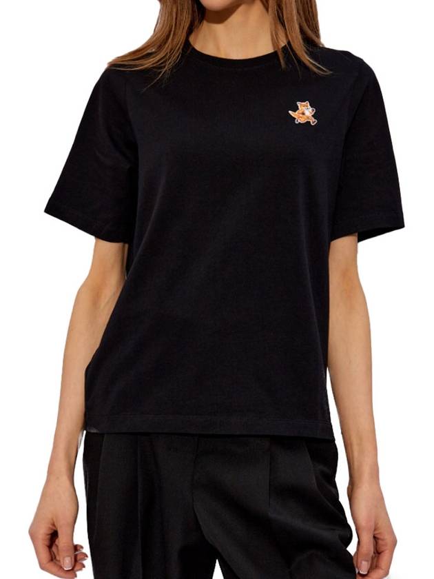 Speedy Fox Patch Comfort Short Sleeve T Shirt Black - MAISON KITSUNE - BALAAN 4