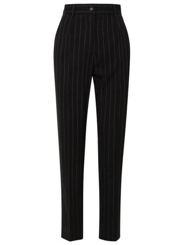 Pinstripe Straight Pants Black - DOLCE&GABBANA - BALAAN 1