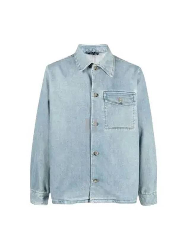 Pierre Oversized Shirt Bleach Denim Jacket Blue - A.P.C. - BALAAN 2