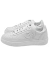 CC Logo Calfskin Low Top Sneakers White - CHANEL - BALAAN 3