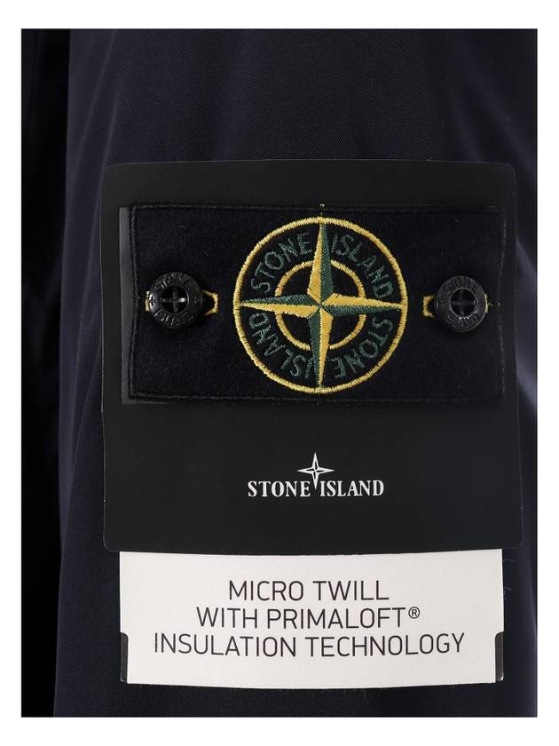 Logo Patch Micro Twill Hooded Jacket Navy - STONE ISLAND - BALAAN 4