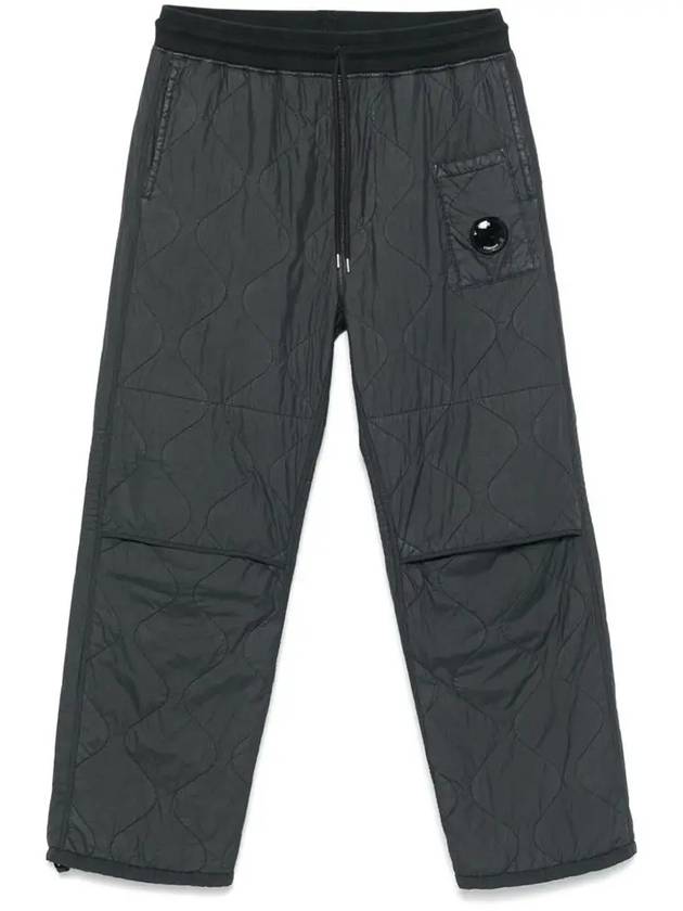 Diagonal Raised Fleece Mixed Quilted Track Pants Black - CP COMPANY - BALAAN 2