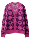 Jacquard Wool Cardigan Bright Pink - ACNE STUDIOS - BALAAN 2