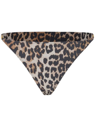 Women s Leopard Print Emblem Mini Bikini Bottom - GANNI - BALAAN 1