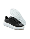 Oversized Leather Low Top Sneakers Black - ALEXANDER MCQUEEN - BALAAN 4