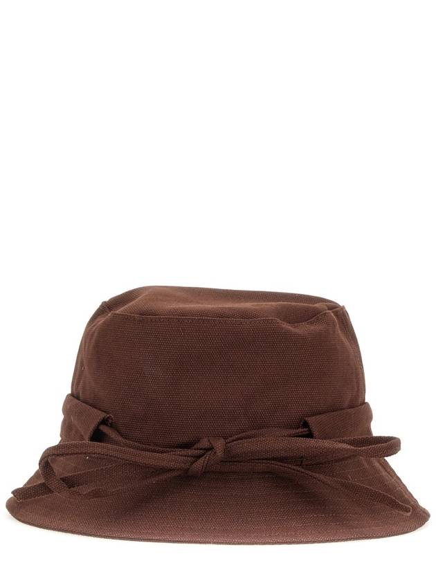 Le Bob Gadjo Knotted Bucket Hat Brown - JACQUEMUS - BALAAN 4