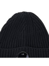 Lens Wappen Extra Fine Merino Wool Beanie Grey - CP COMPANY - BALAAN 8