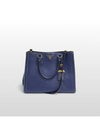 Prada SAFFIANO LUX blue navy two tone color gold logo tote bag and shoulder BN2438 - PRADA - BALAAN 3