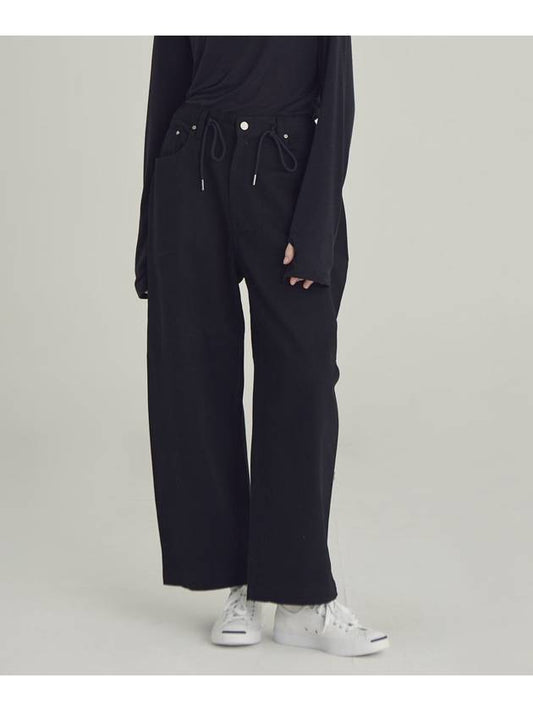 Women's Wide Banding Balloon Pants Black - MOTH - BALAAN 2