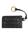 Intrecciato L Zip Leather Card Wallet Black - BOTTEGA VENETA - BALAAN 1