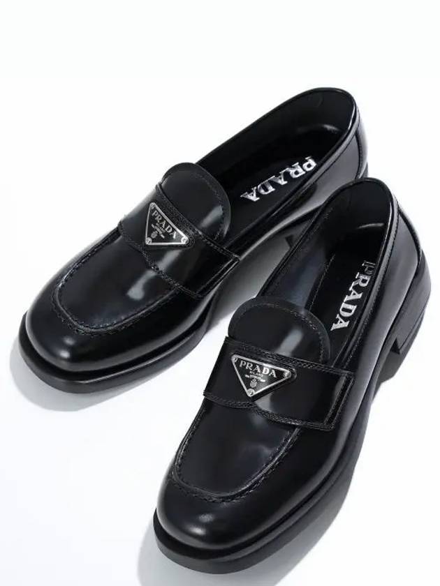 Unlined Brushed Leather Loafers Black - PRADA - BALAAN 2