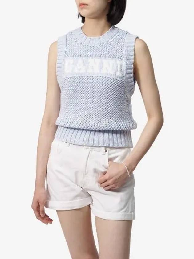 Cotton Rope Vest Poder Blue - GANNI - BALAAN 2