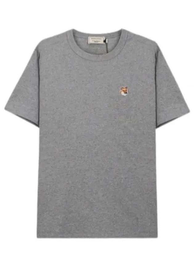 Fox Head Patch Classic Short Sleeve T-Shirt Grey Melange - MAISON KITSUNE - BALAAN 2