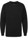 Lens Epaulette Nylon Mix Sweatshirt Black - CP COMPANY - BALAAN 1