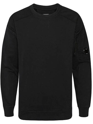 Lens Epaulette Nylon Mix Sweatshirt Black - CP COMPANY - BALAAN 1