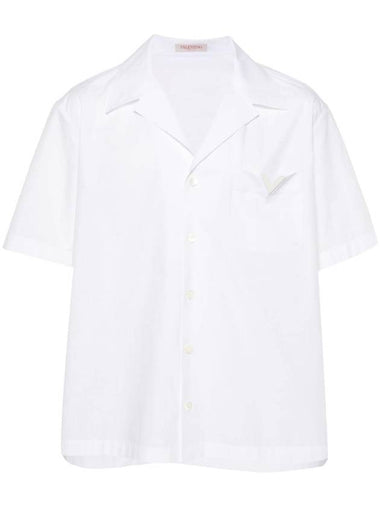 Men s V logo short sleeve shirt white - VALENTINO - BALAAN 1