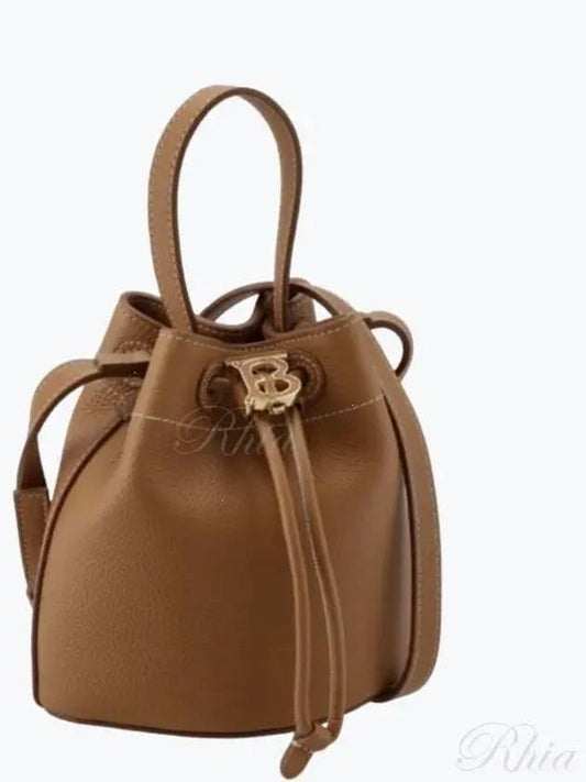 TB Mini Leather Bucket Bag Warm Russet Brown - BURBERRY - BALAAN 2