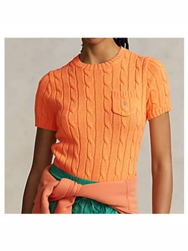 Embroidered Pony Pocket Knit Top Orange - POLO RALPH LAUREN - BALAAN 5