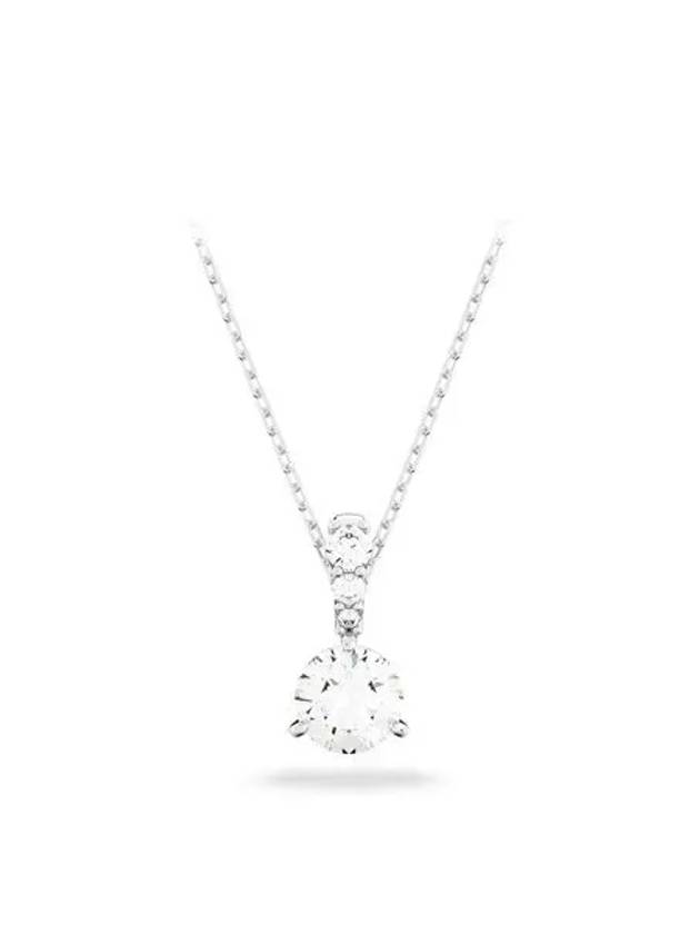 Stilla Round Cut Crystal Pendant Necklace Silver - SWAROVSKI - BALAAN 2