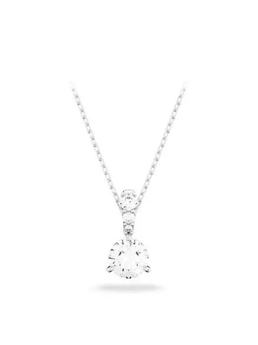 Stilla Round Cut Crystal Pendant Necklace Silver - SWAROVSKI - BALAAN 2