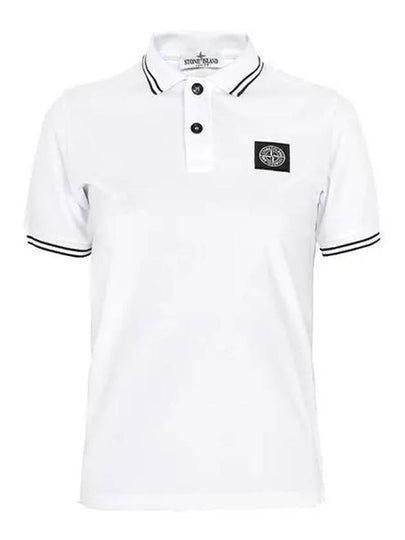 Kids Pinstripe Details Short Sleeve PK Shirt White - STONE ISLAND - BALAAN 2