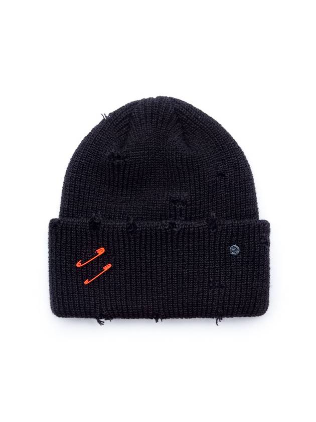 Ripped Custom Long Beanie Black - BLACKBLOND - BALAAN 2