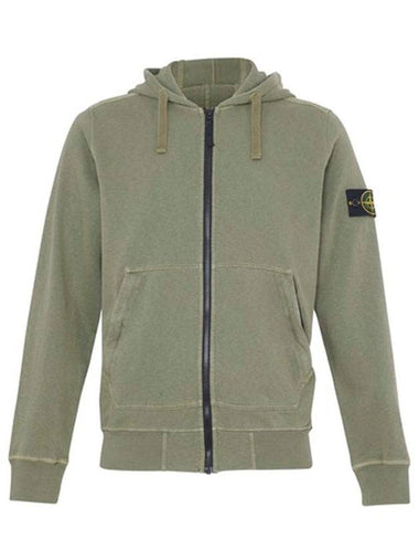 Wappen Patch Cotton Hooded Zip Up Olive - STONE ISLAND - BALAAN 1