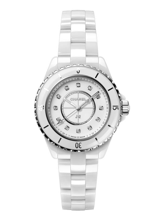 J12 Ceramic Diamond Watch White - CHANEL - BALAAN 2