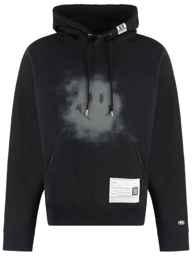 Smile Print Cotton Hoodie Black - MAISON MIHARA YASUHIRO - BALAAN 2