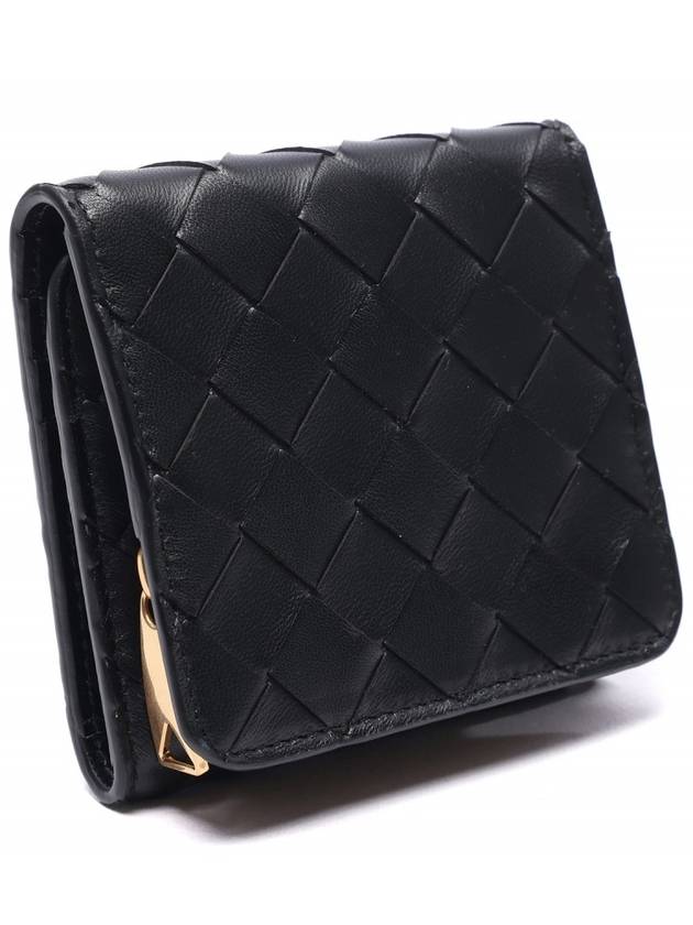 Intrecciato Tri-Fold Card Wallet Black - BOTTEGA VENETA - BALAAN 4