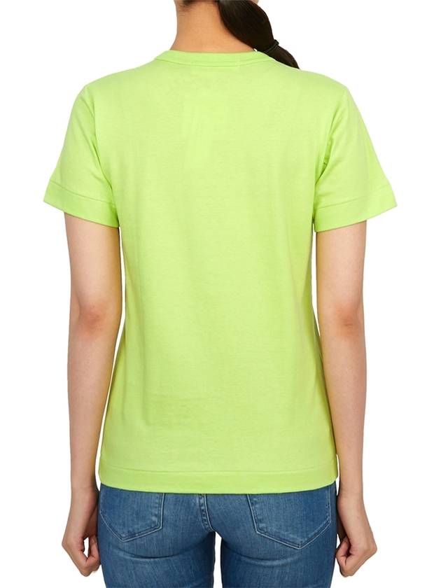 Women Heart Patch Short Sleeve T Shirt P1 T271 2 Lime - COMME DES GARCONS PLAY - BALAAN 4