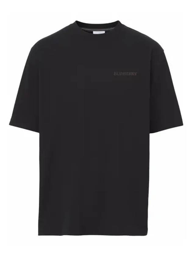 Logo Print Cotton Short Sleeve T-Shirt Black - BURBERRY - BALAAN 2