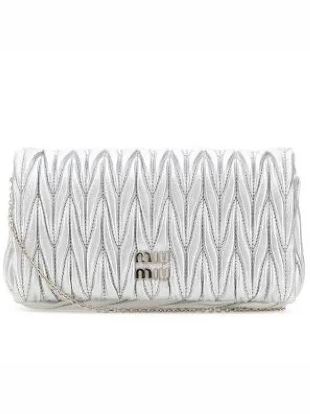 Matelasse Nappa Leather Logo Mini Bag White - MIU MIU - BALAAN 2