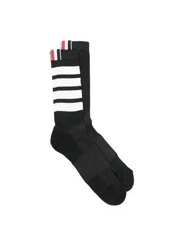 Diagonal Mid Socks Black Gray MAS158A Y6003 - THOM BROWNE - BALAAN 1