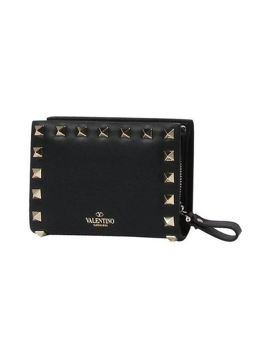 Rockstud Coin Half Wallet Black - VALENTINO - BALAAN 1