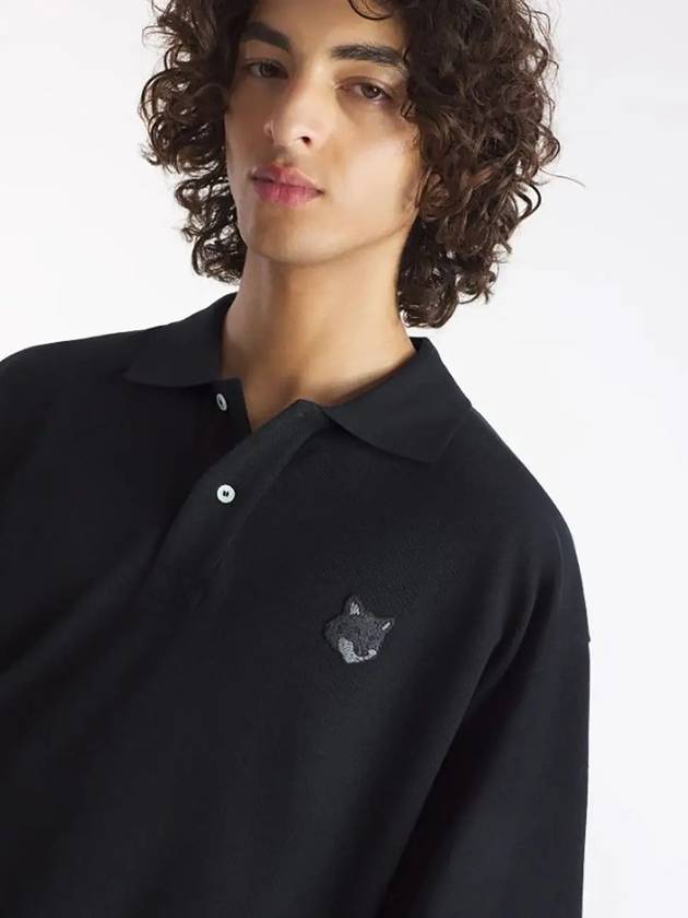 Bold Fox Head Patch Oversized Polo Shirt Black - MAISON KITSUNE - BALAAN 6