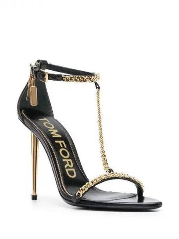 Padlock Naked Shiny Leather Sandal Heels 271959 - TOM FORD - BALAAN 1