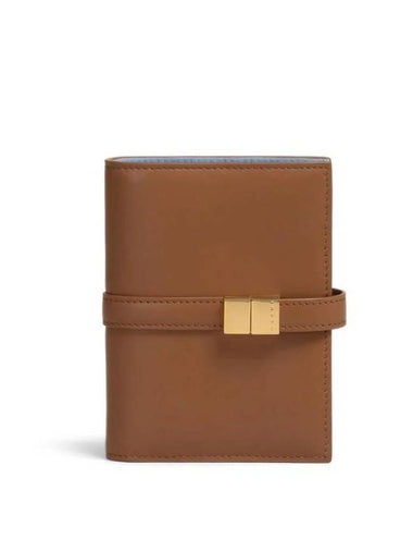 Strap Leather Half Wallet Brown - MARNI - BALAAN 1