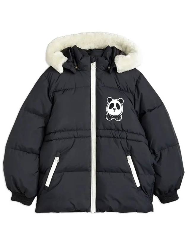 Kids Panda Logo Hooded Fur Padded Jacket 22710151 99 - MINI RODINI - BALAAN 2