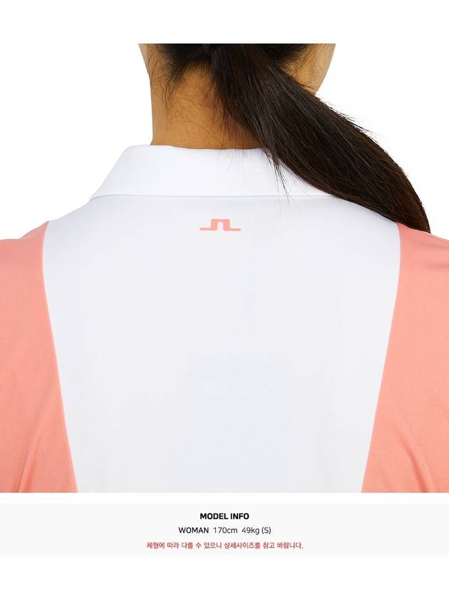 Women's Evelina Golf Polo Shirt Strawberry Ice - J.LINDEBERG - BALAAN 8