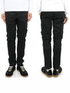 Garment Dyed Old Effect Stretch Broken Twill Cotton Cargo Pants Black - STONE ISLAND - BALAAN 3