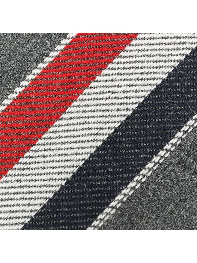 Three-Line Engineer Stripe Wool  Neck Tie Dark Grey - THOM BROWNE - BALAAN 4