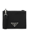 Triangle Logo Neck Strap Card Wallet Black - PRADA - BALAAN 3