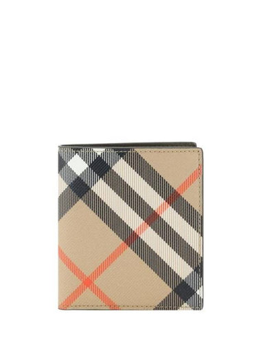 Check Half Wallet Beige - BURBERRY - BALAAN 1